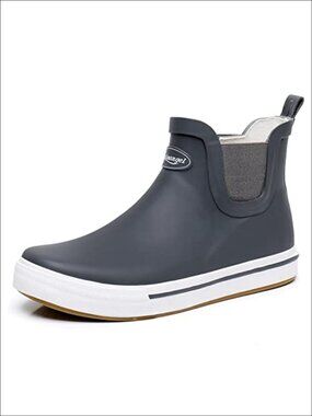 Unisex Ankle Rain Boots Waterproof Rubber Anti-Slip Garden Deck Work Shoes
